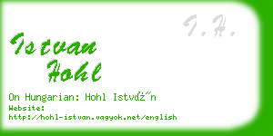 istvan hohl business card